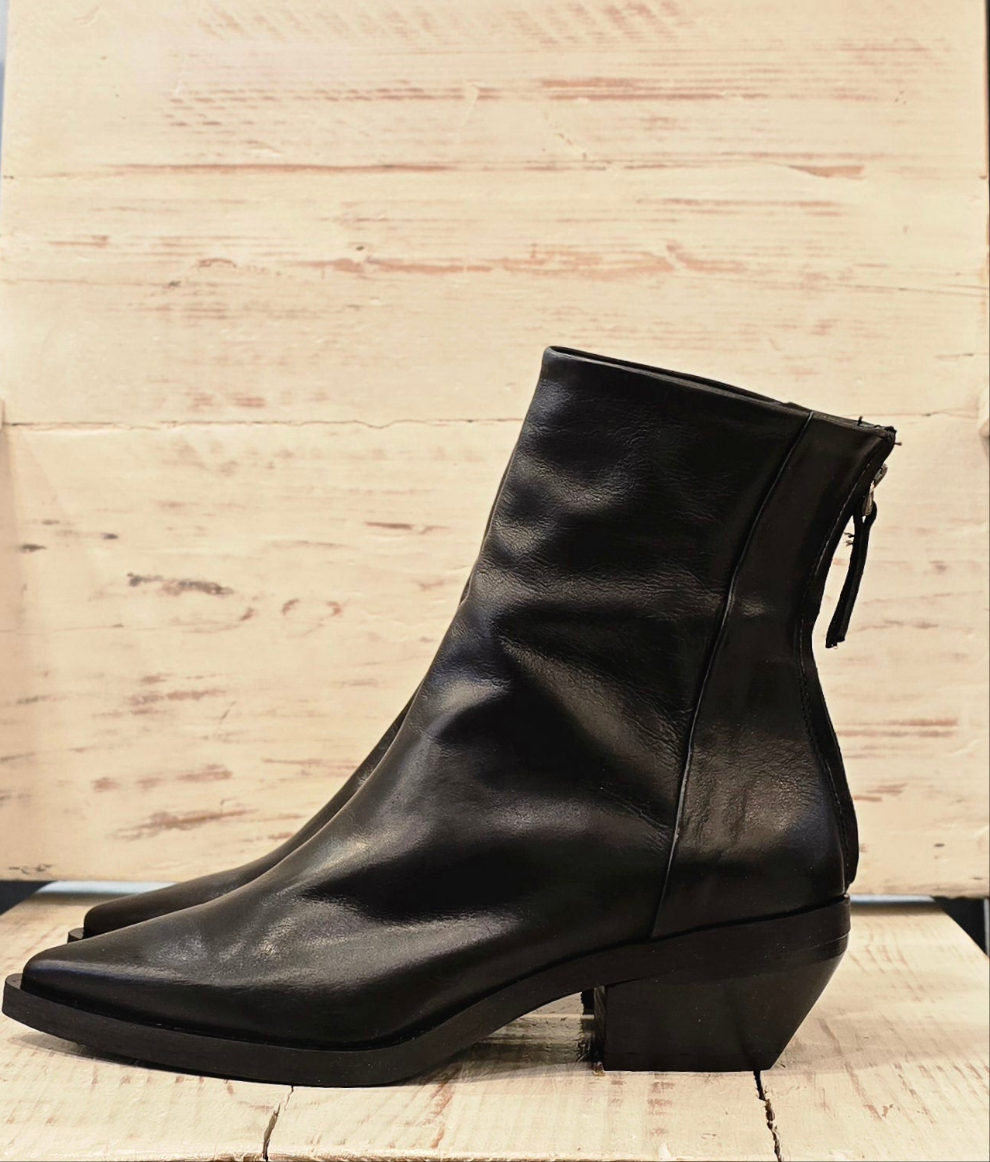 Texano zip dietro tacco basso