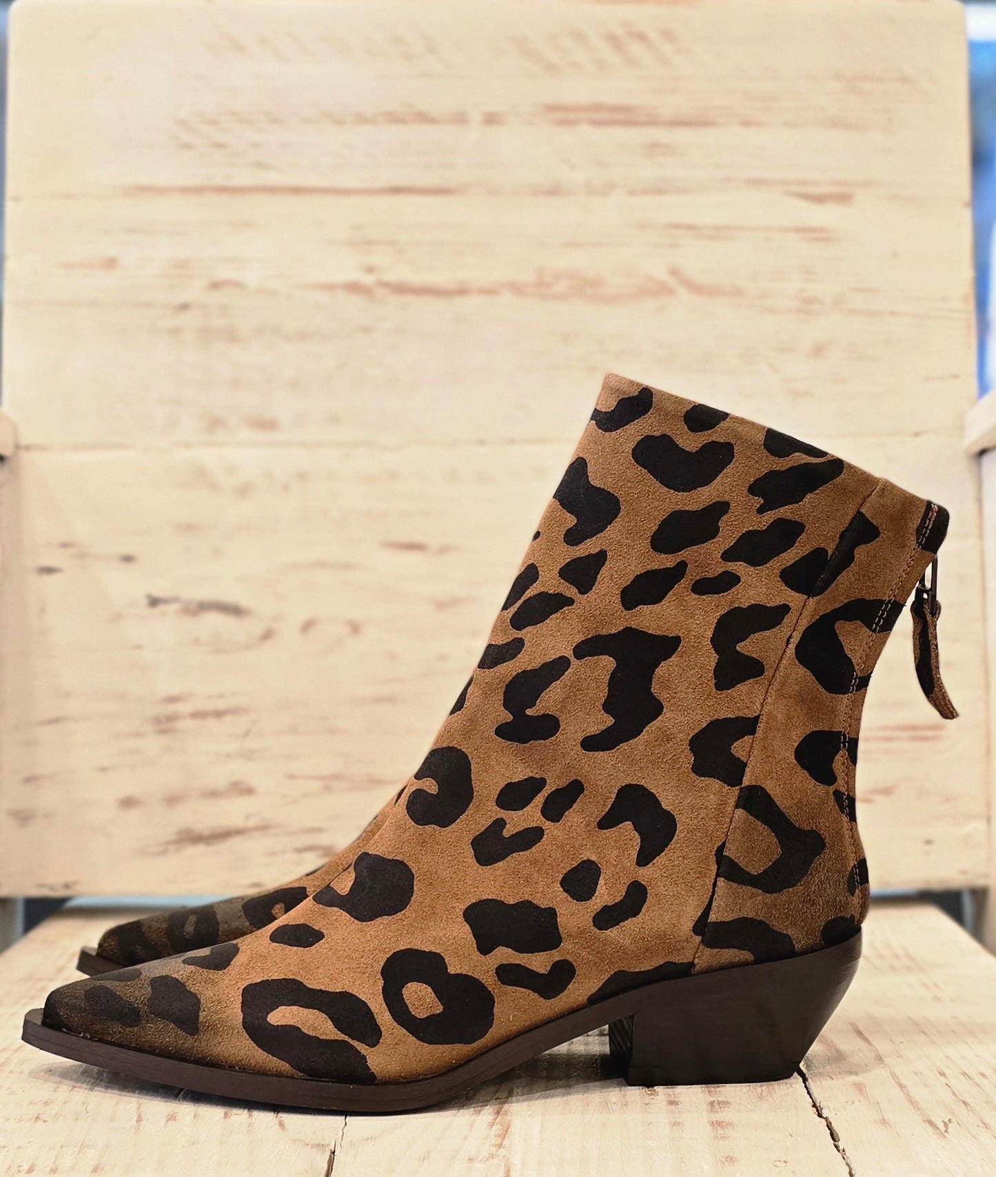 Texano zip dietro tacco basso